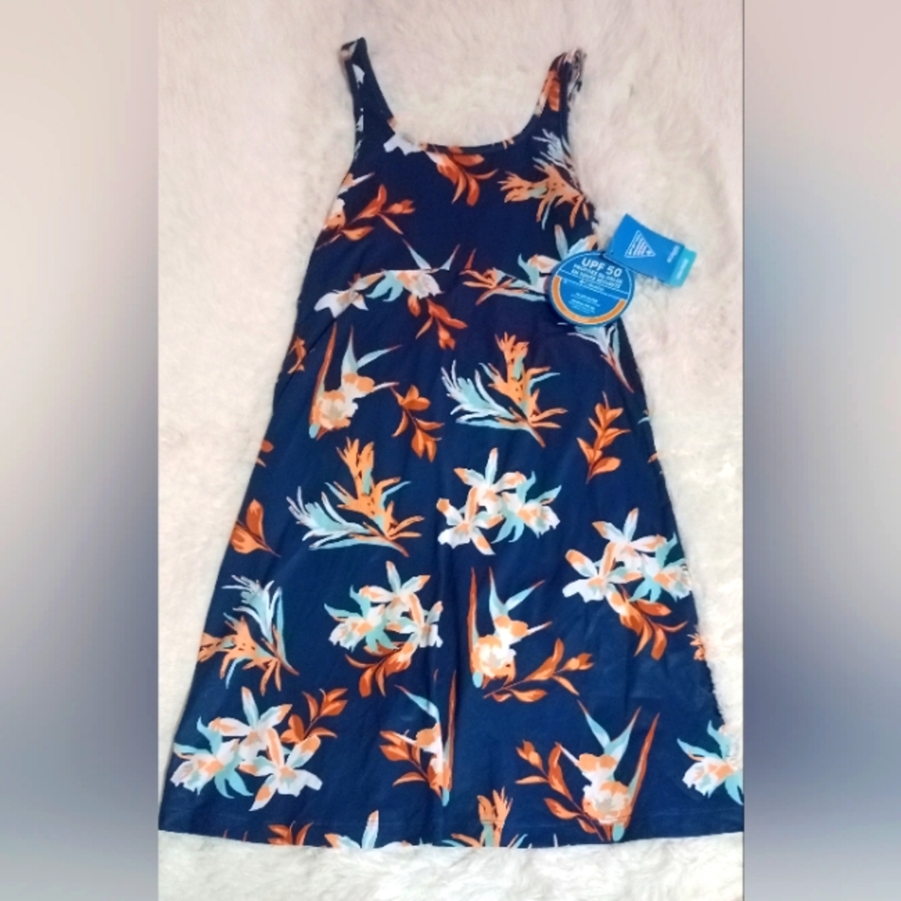 Columbia Freezer III Floral Dress, Navy, Size Extra Small